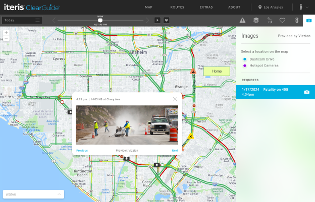 Mockup of real-time on-vehicle camera images integrated into ClearGuide.