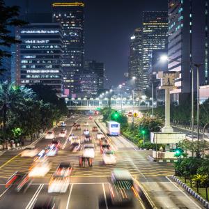 blurred cars on a city street