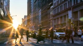 pedestrians in a crosswalk