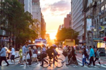 Pedestrians in a crosswalk