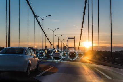 cars on bridge