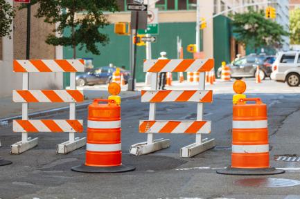 work zone on street 