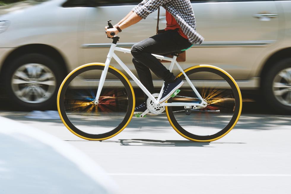 Bicycle rider on the road