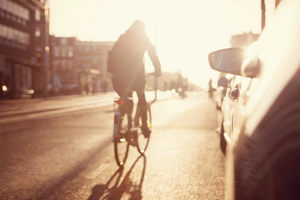 Cyclist on the road