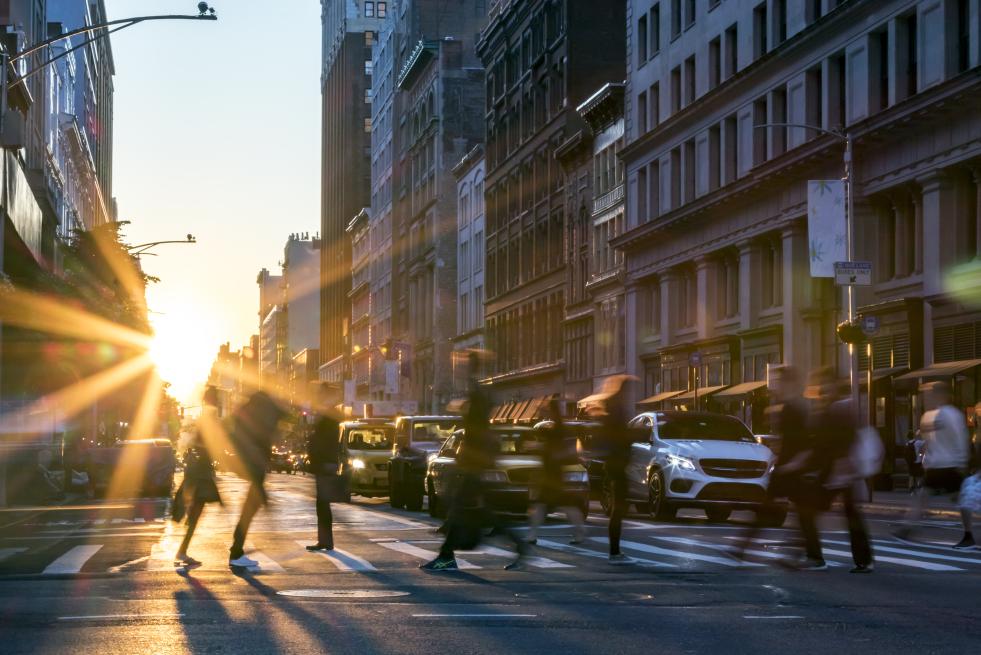 pedestrians in a crosswalk