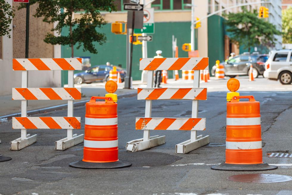 work zone on street 